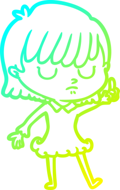 Bir insan tarafından çizilmiş bir karikatür kadın çizimi.