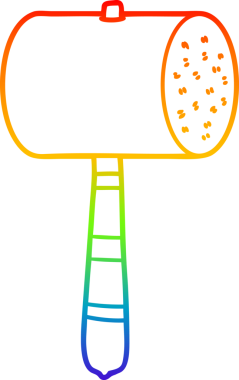 gökkuşağı gradyan çizgisi Bir insan tarafından çizilmiş bir karikatür çekiç