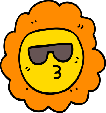 bir insan tarafından çizilmiş ayçiçeği çizgi filmi