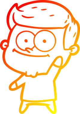 Bir insan tarafından çizilmiş mutlu bir adamın çizgi çizimi.