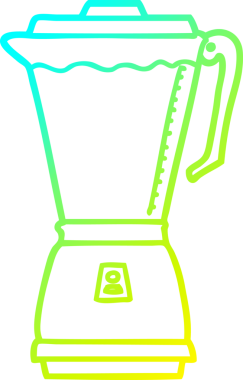 Bir insan tarafından çizilmiş bir çizgi film yemek işlemcisinin soğuk gradyan çizgisi.