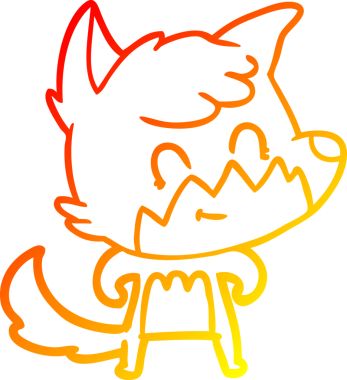 Bir insan tarafından çizilmiş, karikatür, arkadaş canlısı tilki çizimi.