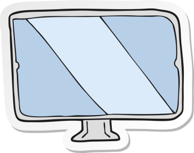 Bir insan tarafından çizilmiş bir karikatür ekranının etiketi