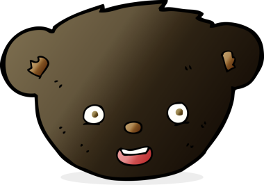 bir insan tarafından çizilmiş siyah ayı yüzü.