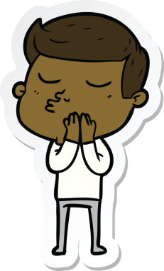 Bir insan tarafından çizilmiş bir çizgi film modelinin çıkartması.