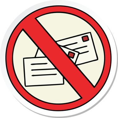 Sevimli bir karikatürün çıkartması. Bir insan tarafından çizilmiş bir tabela yok.