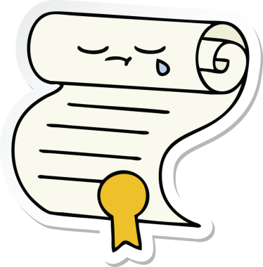 Bir insan tarafından çizilmiş şirin bir çizgi film sözleşmesinin çıkartması.