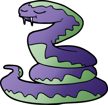 Bir insan tarafından çizilmiş çizgi film yılanı.