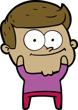 Bir insan tarafından çizilmiş mutlu bir adam.