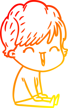 Bir insan tarafından çizilmiş gülen bir karikatür çizimi.