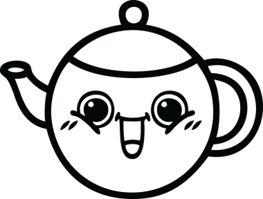 Bir insan tarafından çizilmiş çaydanlık çizimi.