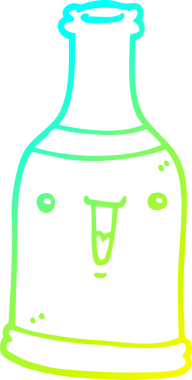 Bir insan tarafından çizilmiş bira şişesinin soğuk gradyan çizgisi.