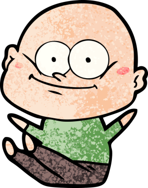 Bir insan tarafından çizilmiş kel bir adam.