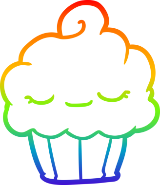 gökkuşağı gradyan çizgisi bir insan tarafından çizilmiş komik bir kek