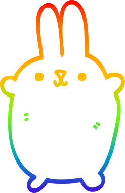 gökkuşağı gradyan çizgi çizimi bir insan tarafından çizilmiş bir çizgi tavşan