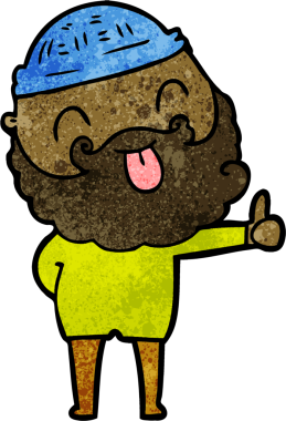 Bir insan tarafından çizilmiş sakallı bir adam.