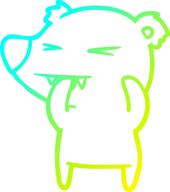 Bir insan tarafından çizilen kızgın ayı karikatürünün soğuk gradyan çizgisi