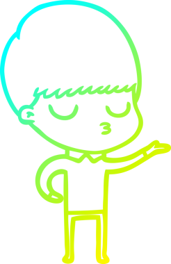 Bir çizgi film karakteri çizen soğuk gradyan bir çocuk bir insan tarafından çizilmiş.