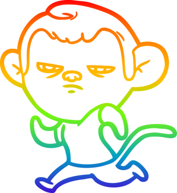 gökkuşağı gradyan çizgi çizimi bir insan tarafından çizilmiş bir maymun