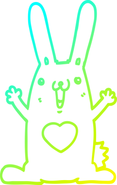 İnsan tarafından çizilmiş bir çizgi film tavşanı çizimi.