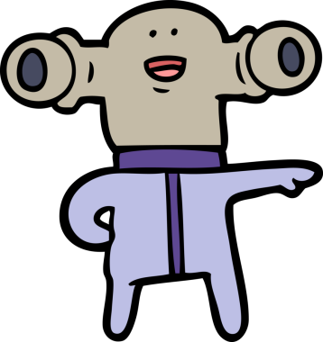 Bir insan tarafından çizilmiş dostane bir uzaylı çizgi filmi.