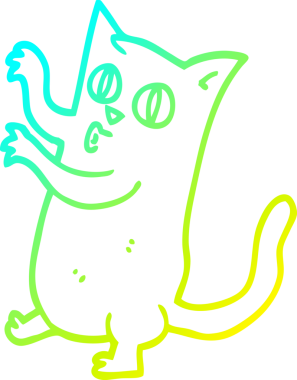 Bir insan tarafından çizilmiş soğuk gradyan çizgi çizgi film karakteri.