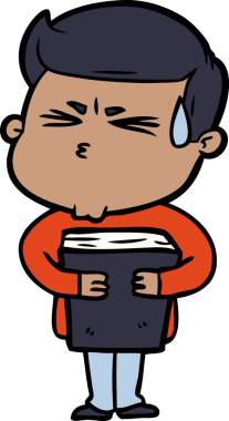 Bir insan tarafından çizilmiş terleyen çizgi film adamı.