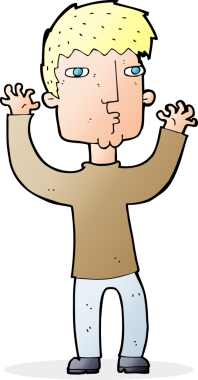 Bir insan tarafından çizilmiş endişeli bir adam.