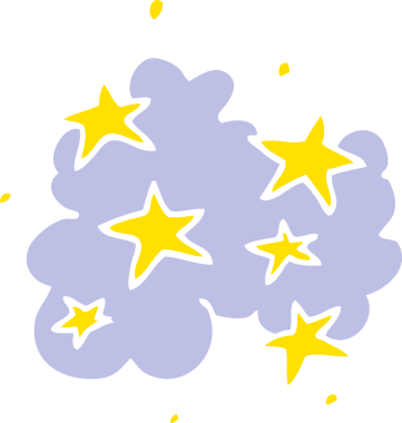 bir insan tarafından çizilmiş sihirli bir bulut.