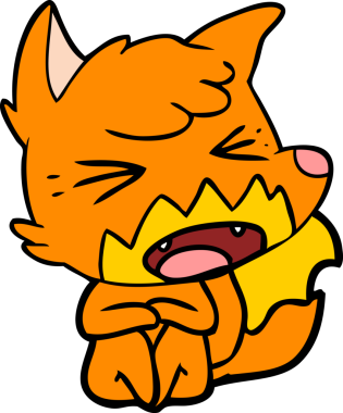 Bir insan tarafından çizilmiş kızgın tilki çizgi filmi.