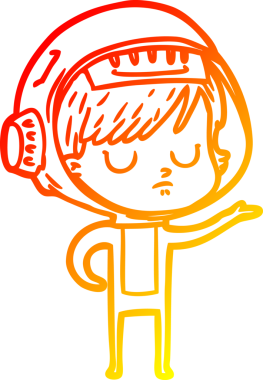 Bir insan tarafından çizilmiş bir astronot kadın çizgi çizimi.