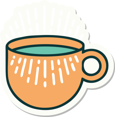 Dövme çıkartması geleneksel kahve tarzında bir insan tarafından çizilmiş.