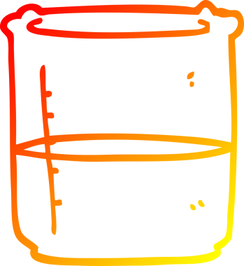 Bir insan tarafından çizilmiş bir karikatür bilim şişesinin sıcak çizgi çizimi