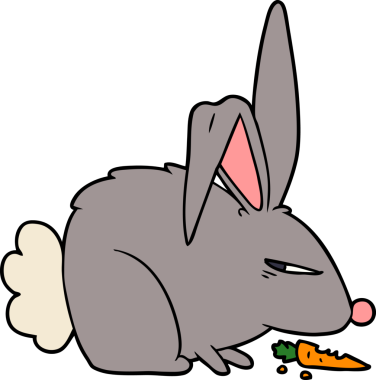 Bir insan tarafından çizilmiş kızgın tavşan çizgi filmi.