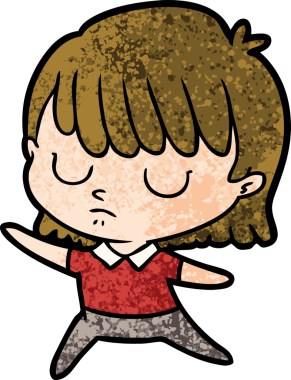 Bir insan tarafından çizilmiş karikatür kadın.