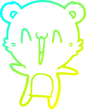 Bir insan tarafından çizilen mutlu ayı karikatürünün soğuk gradyanı.