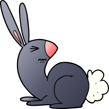 Bir insan tarafından çizilmiş kızgın tavşan çizgi filmi.