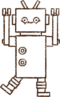 Robot Kömür Bir insan tarafından çizilmiş