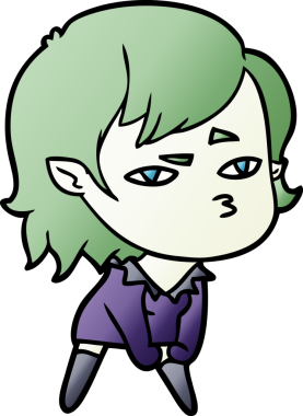 Bir insan tarafından çizilmiş vampir kız çizgi filmi.