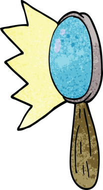 Bir insan tarafından çizilmiş karalama büyüteç.