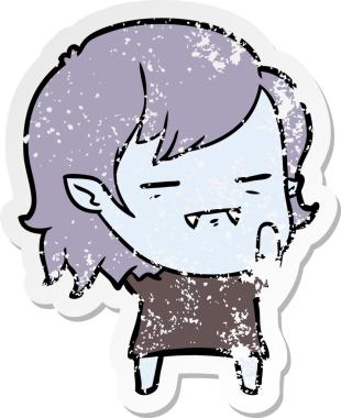 Bir insan tarafından çizilmiş ölümsüz vampir bir kızın sıkıntılı çıkartması.