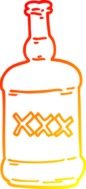 Bir insan tarafından çizilmiş çizgi film ruhları şişesinin sıcak gradyanı.