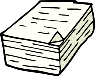 Bir insan tarafından çizilmiş karalama kağıdı yığını.