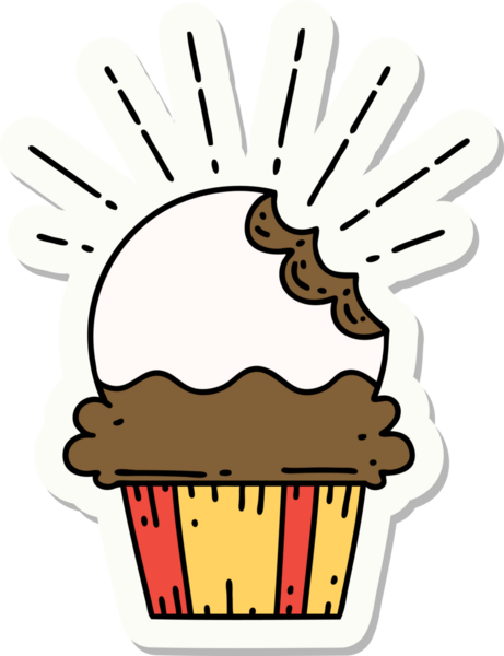 Bir insan tarafından çizilmiş ısırık izi olmayan dövme stili bir kek.