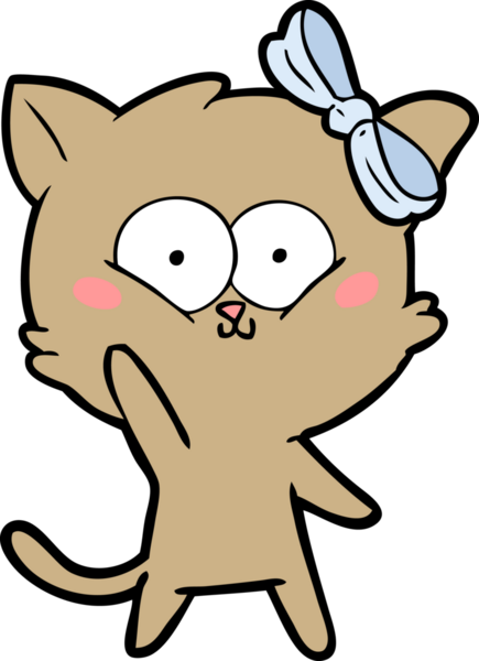 Bir insan tarafından çizilmiş çizgi film kedisi.