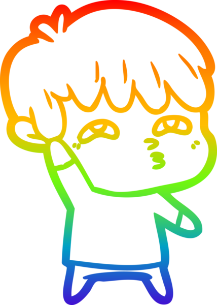 Gökkuşağı gradyanı çizimi Bir insan tarafından çizilmiş tuhaf bir çizgi