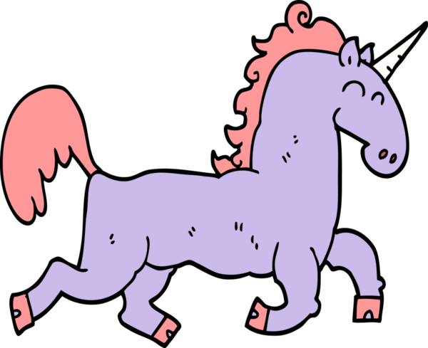 Bir insan tarafından çizilmiş tek boynuzlu at çizgi filmi.