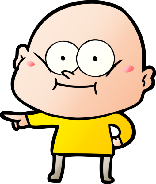 Bir insan tarafından çizilmiş kel bir adam.