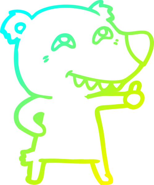 Bir insan tarafından çizilmiş kutup ayısının soğuk gradyan çizimi.