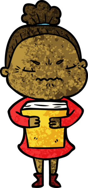 Çizgi film bir insan tarafından çizilmiş yaşlı bir kadın tarafından rahatsız edildi.